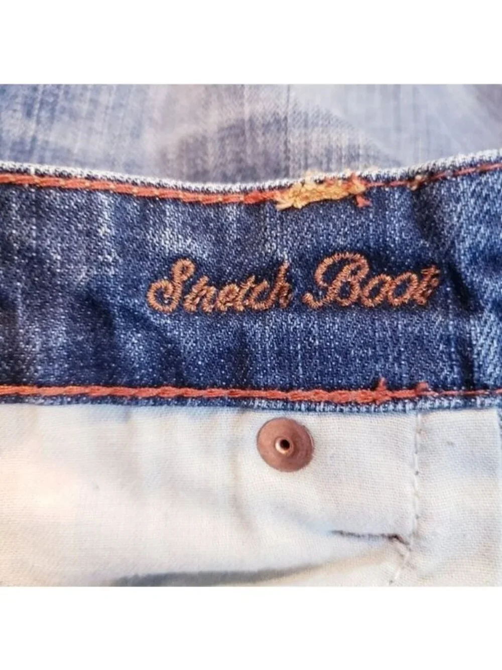 American Eagle Stretch Boot Beaded Distressed Bootcut Jeans Y2K Women's Size 6